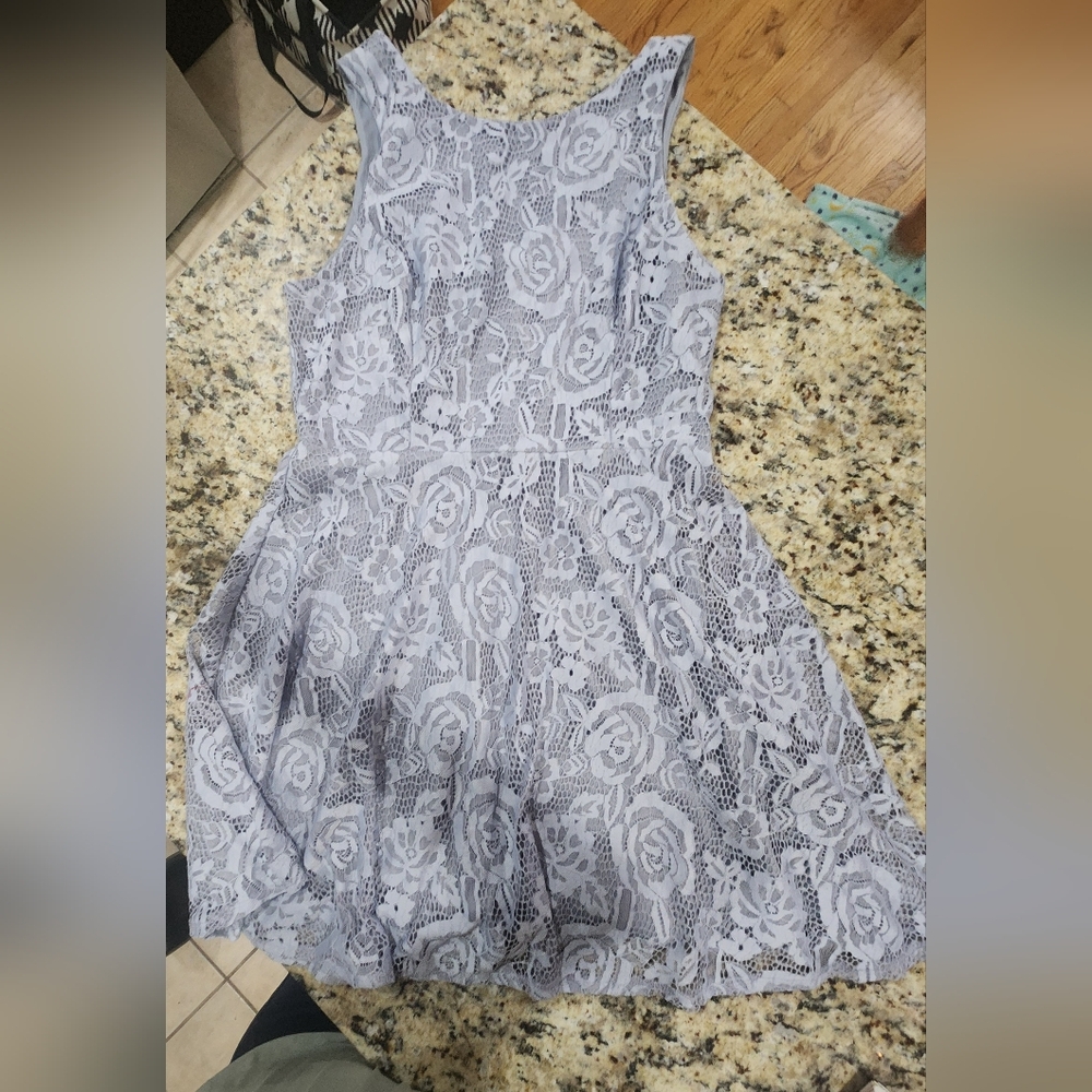 Euc Light Blue Lace Dress
